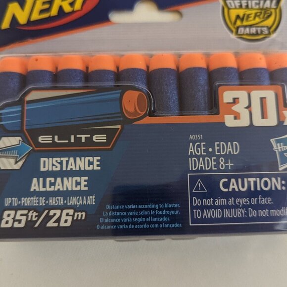 NWT Nerf 30X Elite Distance Foam Gun Blaster Darts Refill Pack Hasbro 85ft/26m - Picture 4 of 5